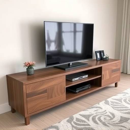 Custom-designed media console with integrated storage